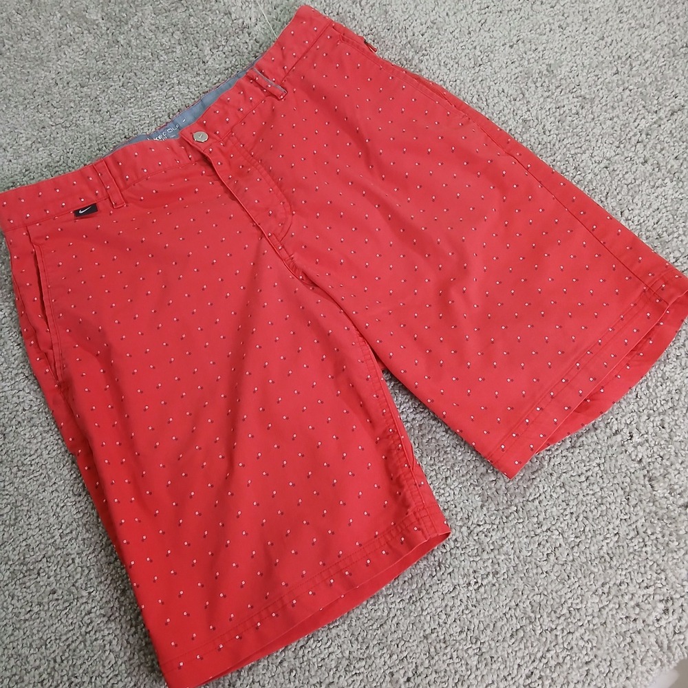 Nike Golf Modern Fit Shorts Mens 32 Red Geometric Print Shorts Size 32